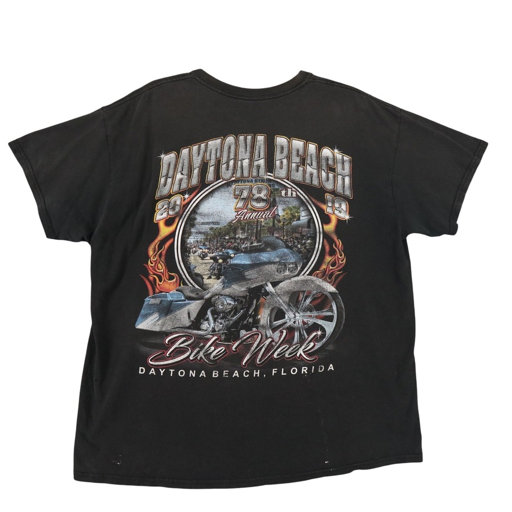 2019 Daytona Beach Bike Week 78th Annual T Shirt Mens L Biker Graphic Black